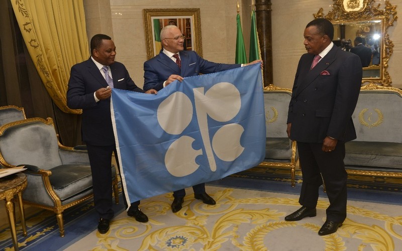 Le drapeau symbolisant l’adhésion du Congo à l’OPEP présenté
