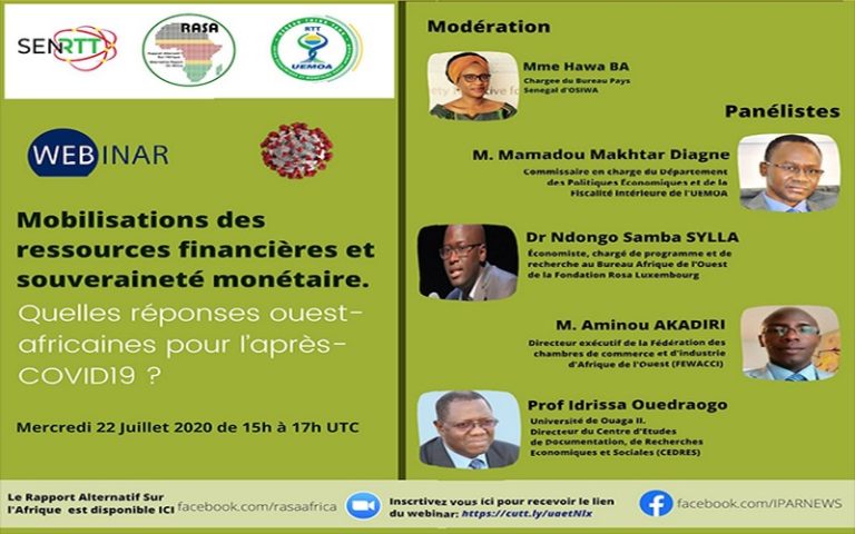 Un webinaire des Think Tanks africains pour la recherche de solutions pour l’après Covid-19