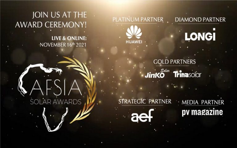 AFSIA et Africa Energy Forum annoncent les lauréats des 15 catégories durant la cérémonie des AFSIA Solar Awards 2021