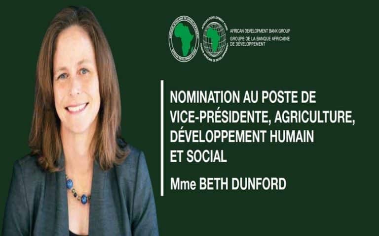 Beth Dunford – BAD : Le Sommet de Dakar 2 sur la souveraineté alimentaire est un cadre d’expression des besoins de financement 