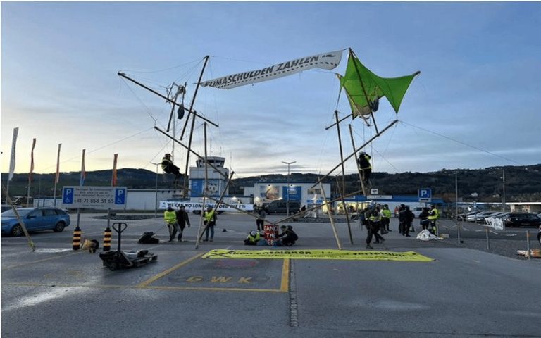 Forum économique mondial à Davos : Les activistes du climat manifestent sur l’aérodrome d’Altenrhein