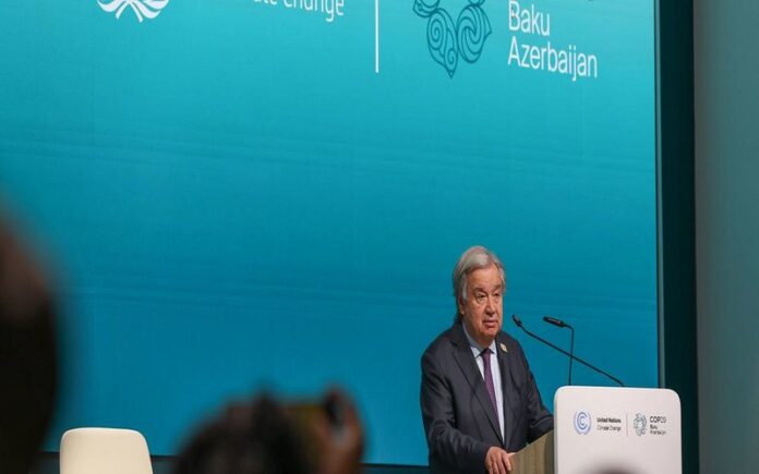 COP 29 à Bakou António Guterres appelle à un accord ambitieux sur le financement climatique pour éviter l'échec